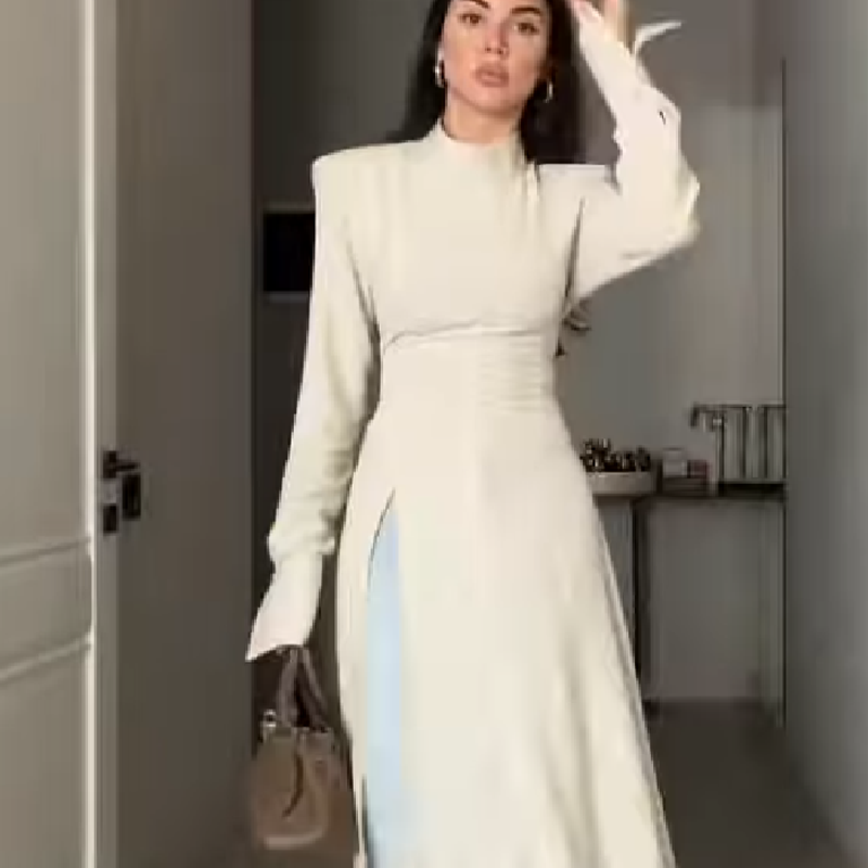 Summer Clothing For Older Women - Women's Elegant High Neck Long Sleeve