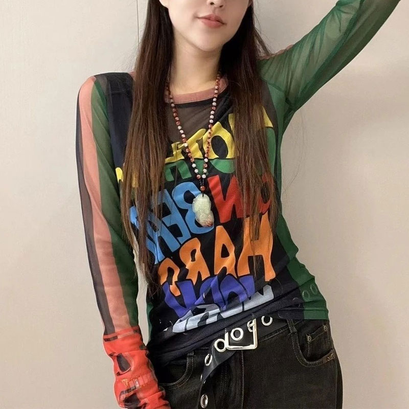 Summer Gauze Clothing - Casual Letter Printed T-shirt Fashion Gauze