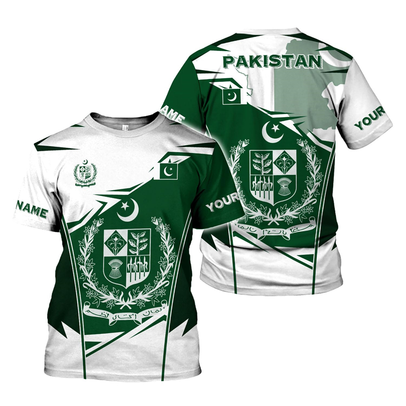 Pakistan Flag 3D Print Men's T - đánh giá và giá Summer Clothing Pakistan