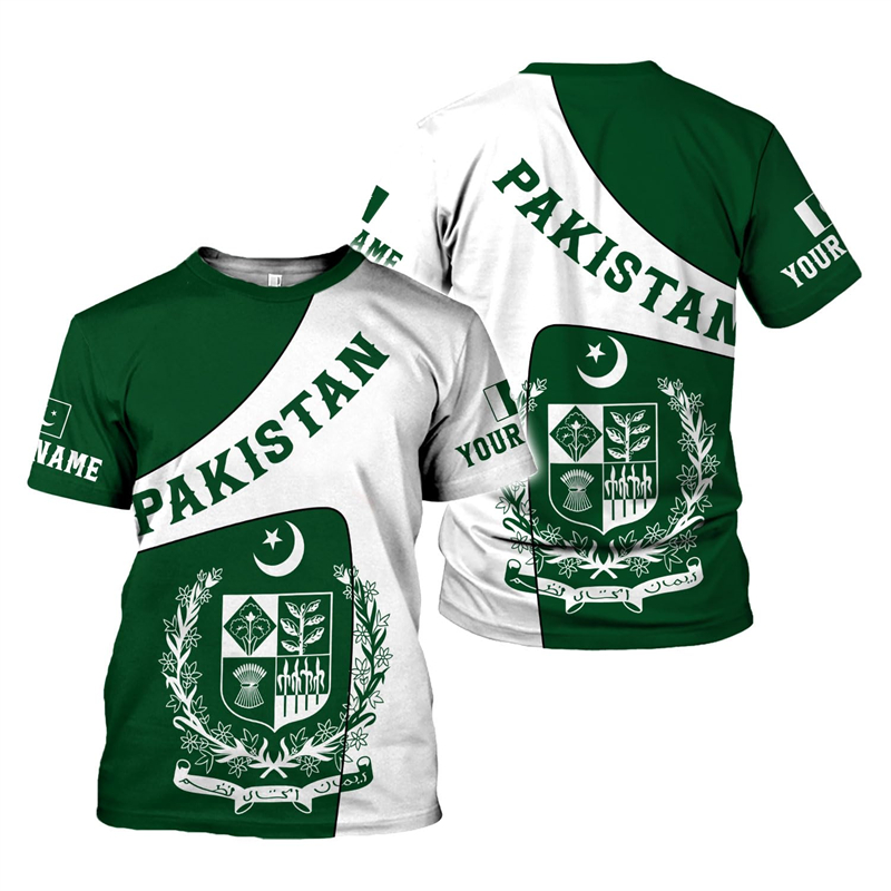 Pakistan Flag 3D Print Men's T - đánh giá và giá Summer Clothing Pakistan
