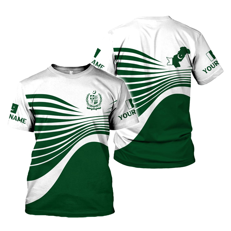 Pakistan Flag 3D Print Men's T - đánh giá và giá Summer Clothing Pakistan