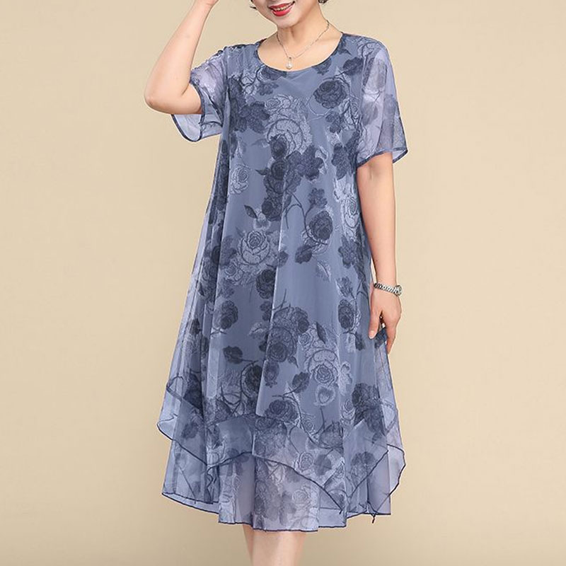 NEW O-Neck Short Sleeve Dresse - đánh giá và giá Summer Gauze Clothing