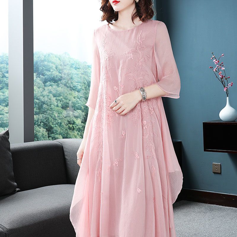 Elegant O-Neck Spliced Gauze E - đánh giá và giá Summer Gauze Clothing