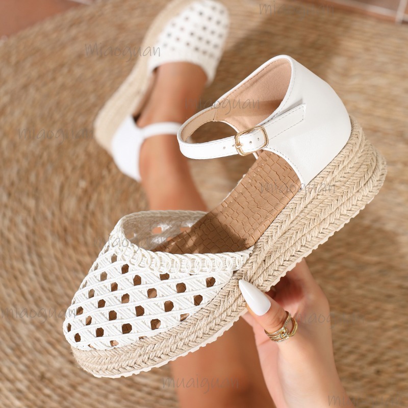 Boho Women's Hollow Out Woven  - đánh giá và giá Espadrille Sandal Women