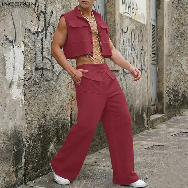 INCERUN Men Sets Solid Sleevel - đánh giá và giá Summer Clothing Trends