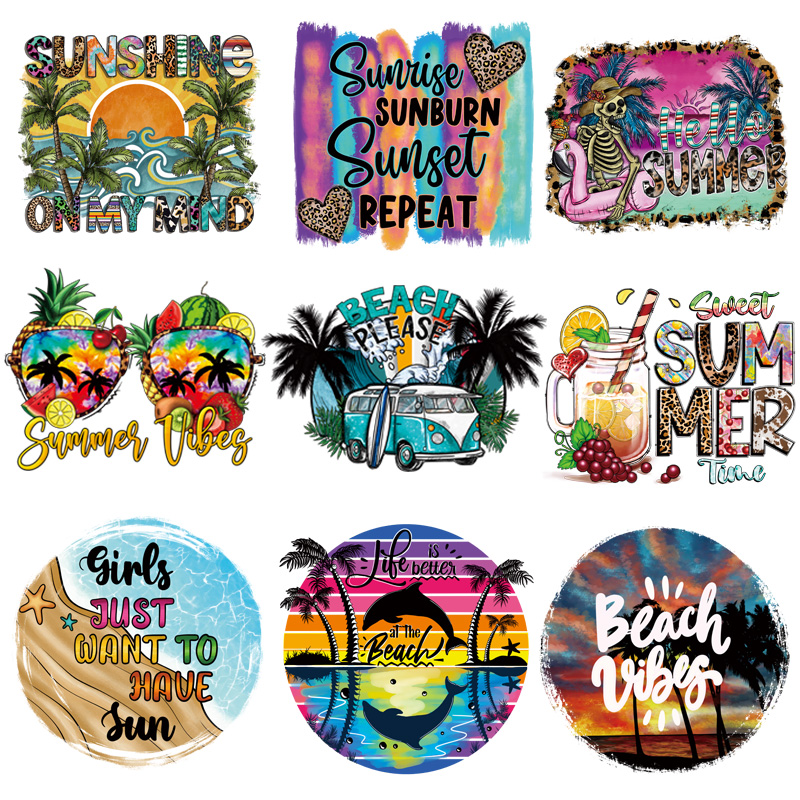 Summer Vibes Iron On Patches H - đánh giá và giá Summer Clothing Vibes