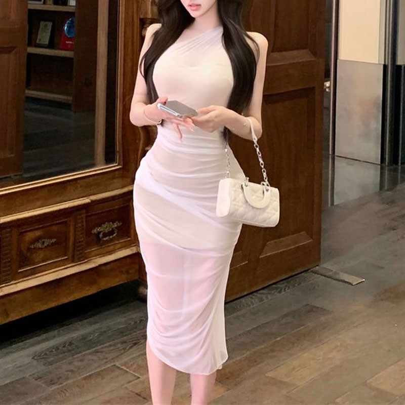 Stylish Gauze Spliced Skew Col - đánh giá và giá Summer Gauze Clothing