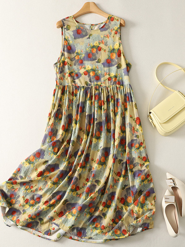 Summer Loose Floral Print Maxi - đánh giá và giá Summer Clothing Vibes
