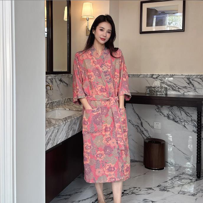 Cotton Gauze Print Kimono Robe - đánh giá và giá Summer Gauze Clothing