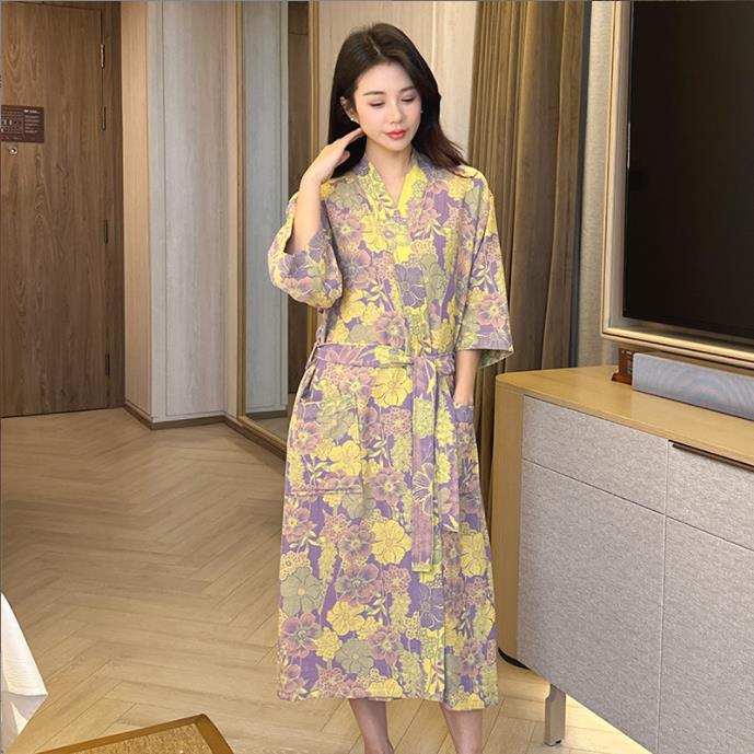 Cotton Gauze Print Kimono Robe - đánh giá và giá Summer Gauze Clothing