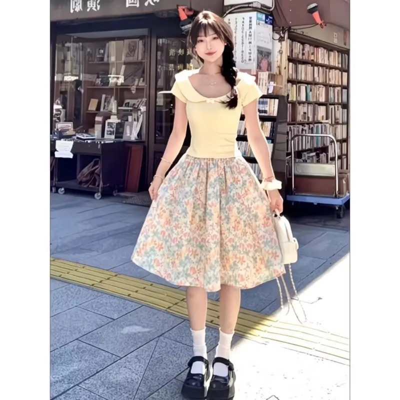 Japan Korean Women Sweet Slim  - đánh giá và giá Summer Clothing In Japan