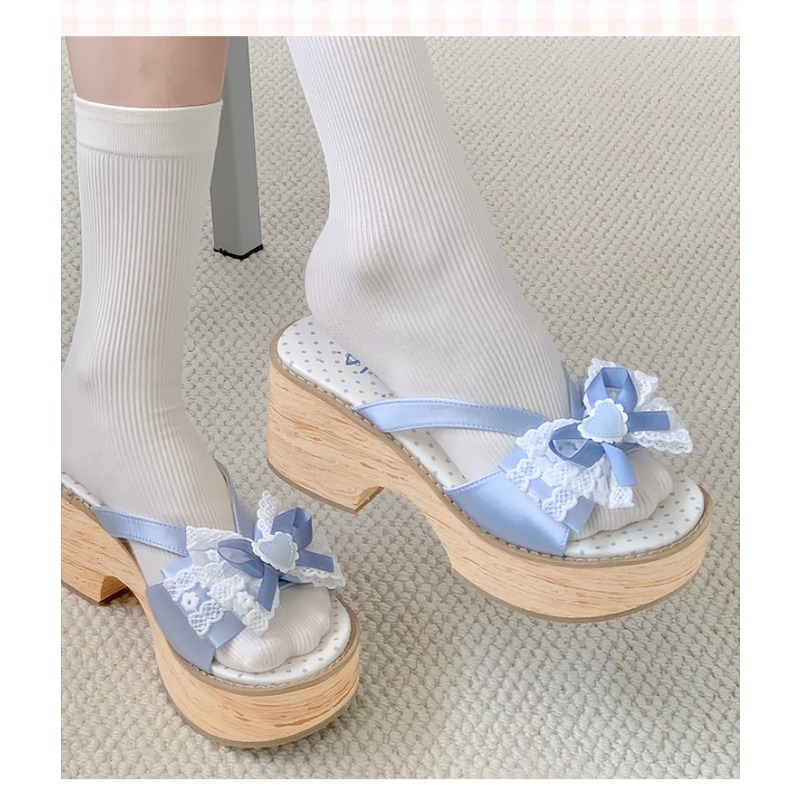 Sweet Bow Wood Grain Thick Bot - đánh giá và giá Summer Clothing Accessories