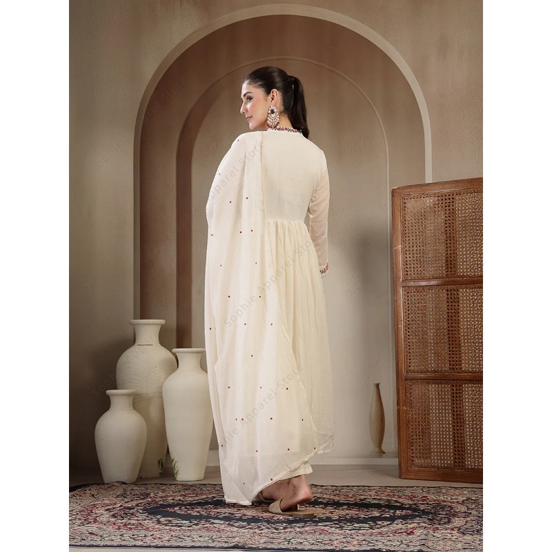White Cotton Anarkali Kurti Se - đánh giá và giá Summer Clothing Pakistan