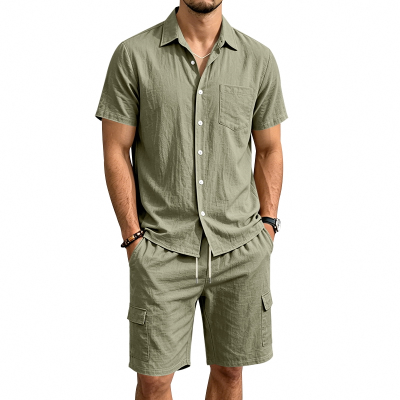 Men Summer American Linen Two  - đánh giá và giá Summer Clothing Trends