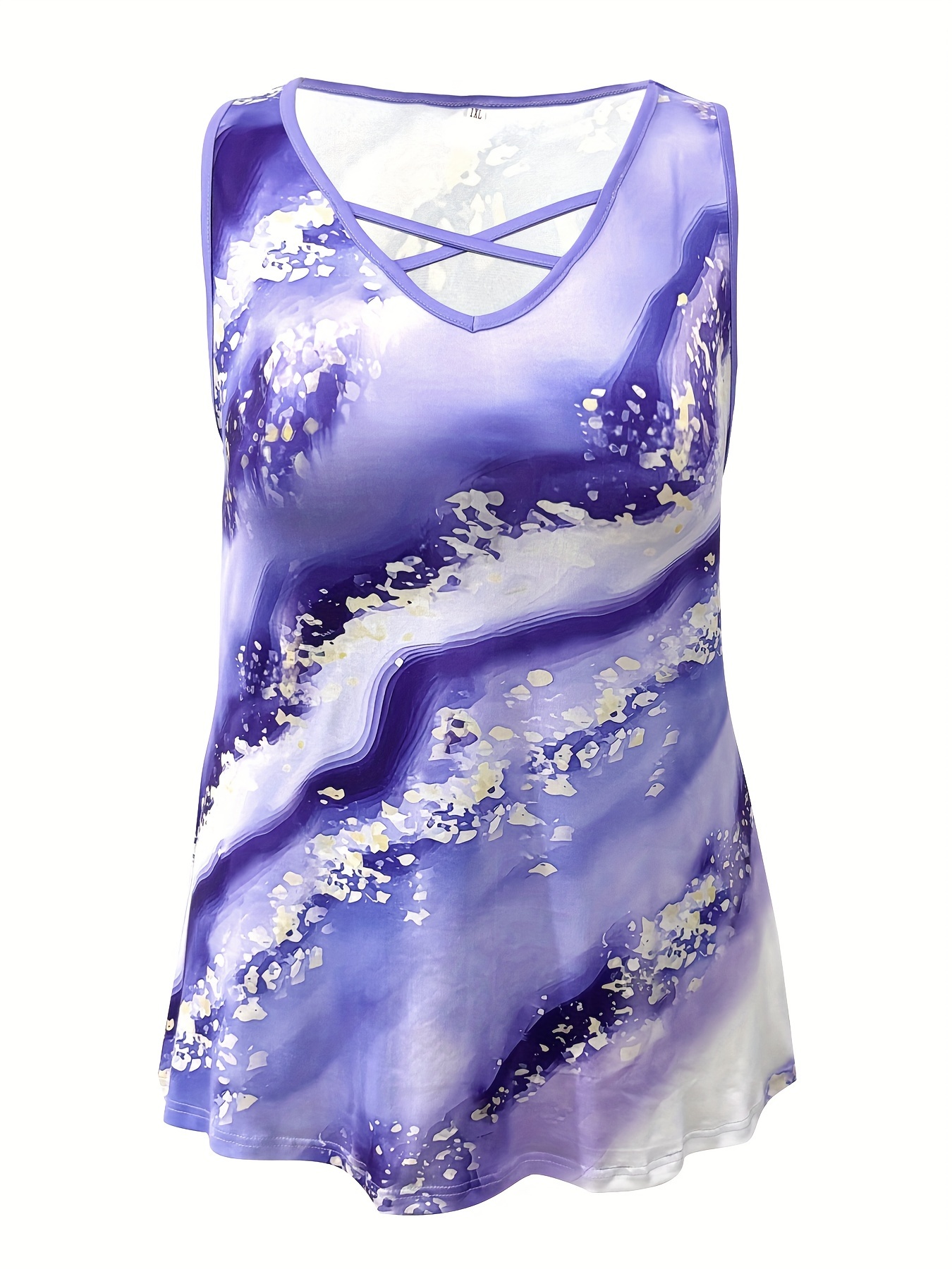 Plus Size Marble Print Tank To - đánh giá và giá Summer Clothing Plus